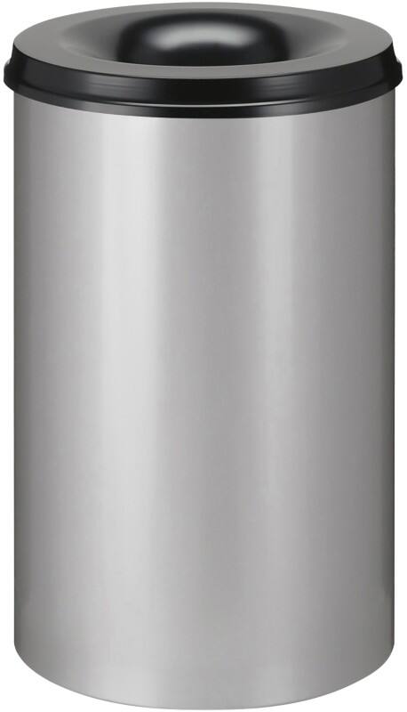 V-PART Feuerfester Papierkorb 110 L Schwarz, Grau Metall