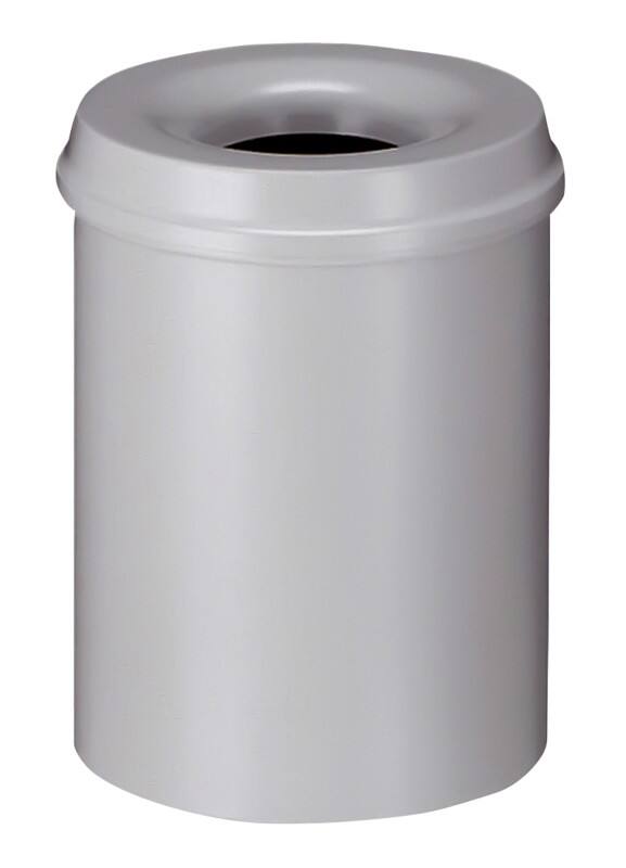 V-PART Feuerfester Papierkorb 15 L Grau Metall