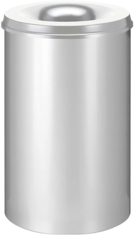V-PART Feuerfester Papierkorb 110 L Silber Metall