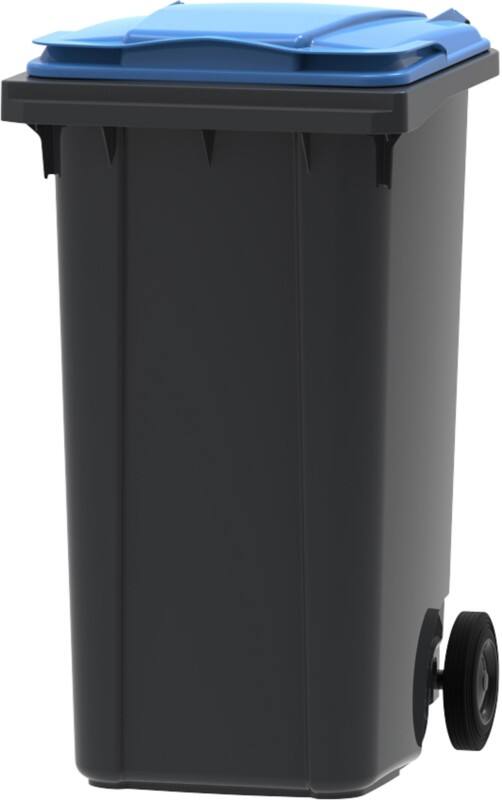 Mülltonne 240 L Blau, Grau Kunststoff