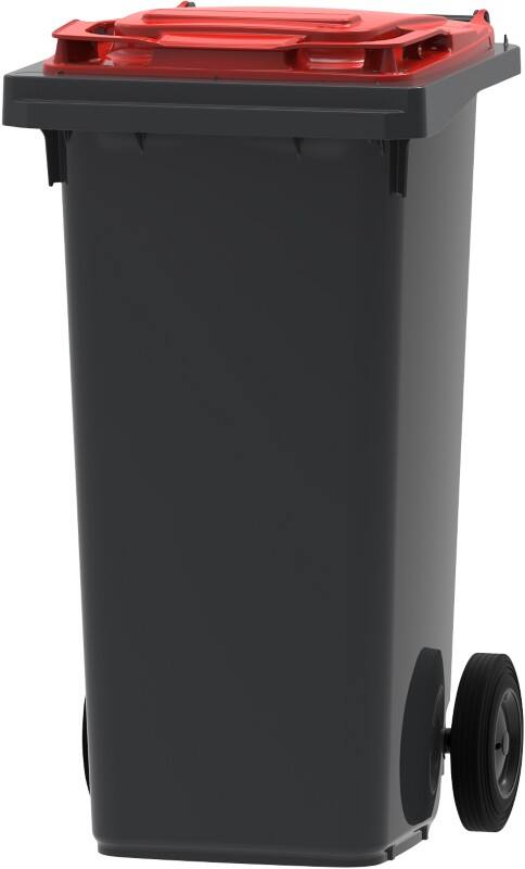 Mülltonne 120 L Grau, Rot Kunststoff
