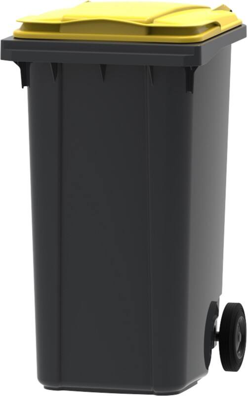 Mülltonne 240 L Grau, Gelb Kunststoff