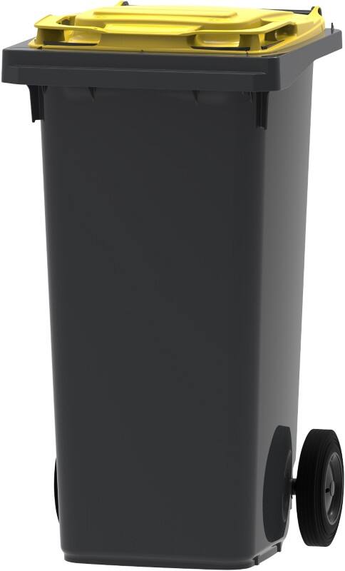 Mülltonne 120 L Grau, Gelb Kunststoff