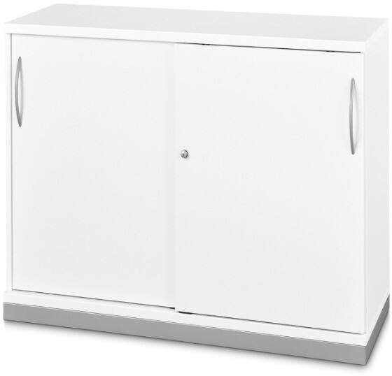 Schaffenburg Schiebetürenaufsatzschrank Stahl 1.200 x 442 x 1.088 mm Weiß