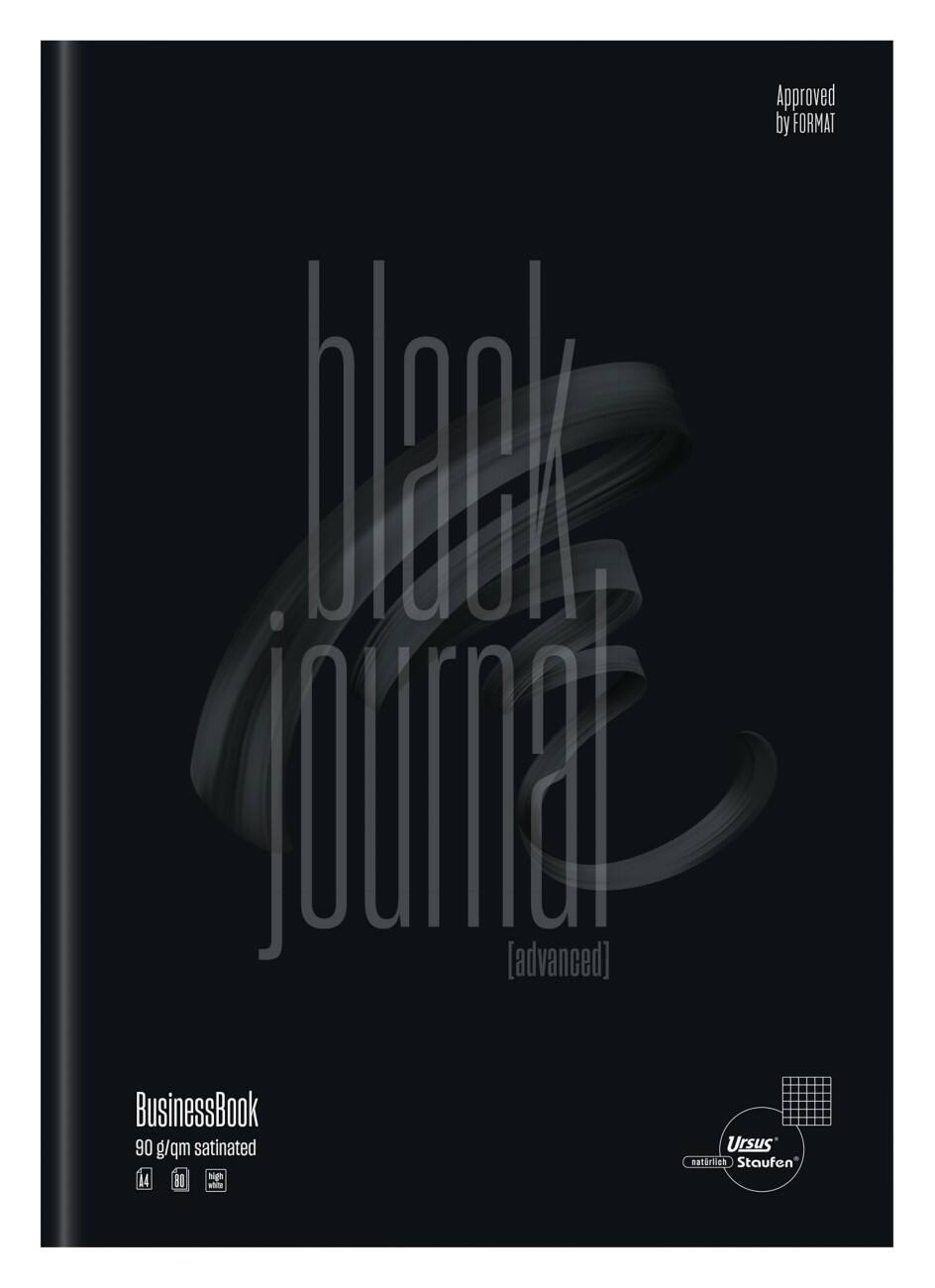 Advanced Geschäftsbuch DIN A4 80 Blatt  90 g/m² 5 mm Kariert Schwarz Journal