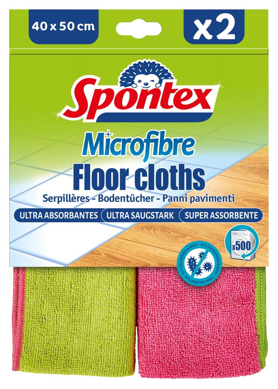 Spontex Bodentuch Grün Rosa 2 Stück
