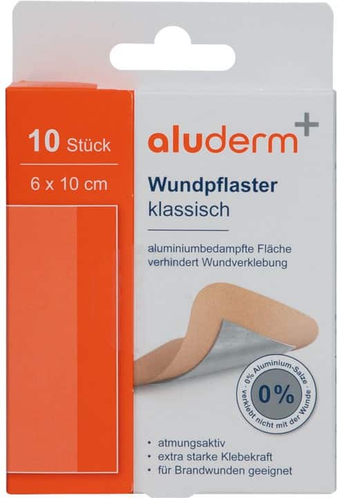 ALUDERM Klassisch Wundpflaster 6 x 10 cm 10 Stück