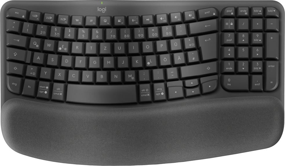 Logitech Wave Keys Ergonomische Kabellose Tastatur QWERTZ Graphit