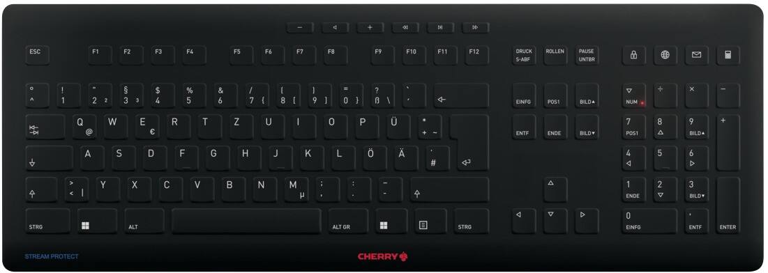 Cherry Stream Kabellose Tastatur QWERTZ Schwarz