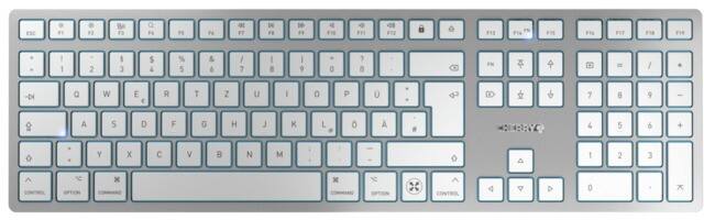 Cherry KW9100 Slim Kabellose Tastatur für Mac QWERTZ Silber