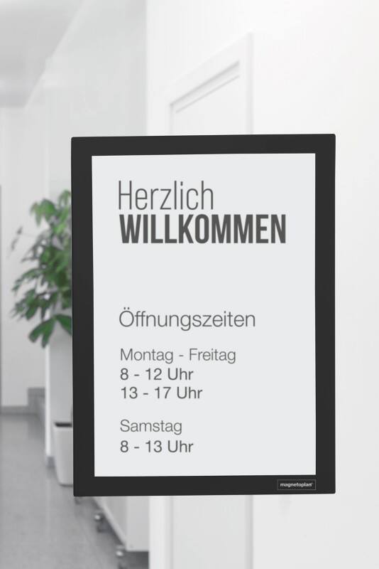 magnetoplan magnetofix DIN A3 Inforahmen Selbstklebend Schwarz Haftend 1132012 20,5 (B) x 0,6 (T) x 75 (H) cm 2 Stück