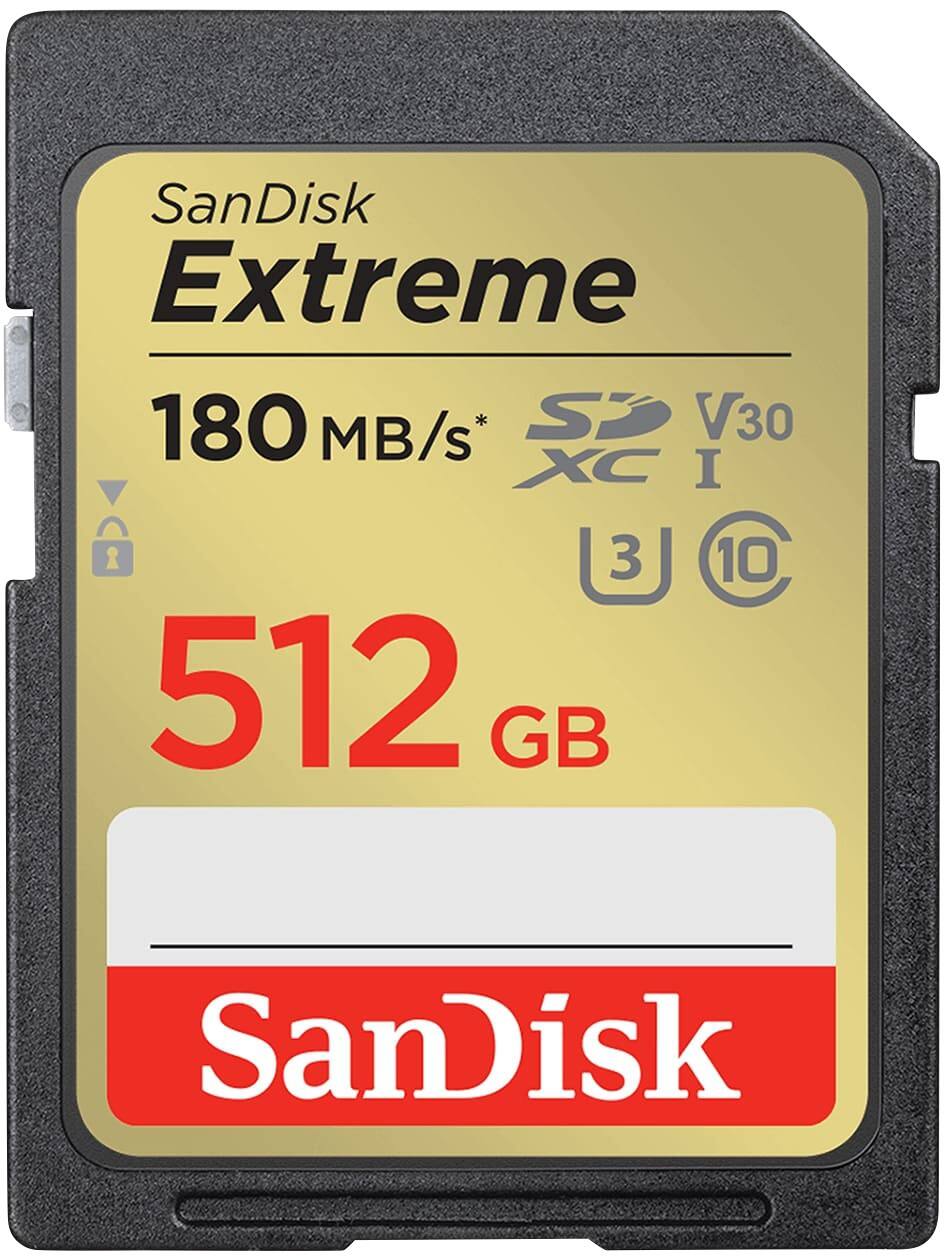 SanDisk Extreme SDXC-Karte 512 GB Schwarz, Gold
