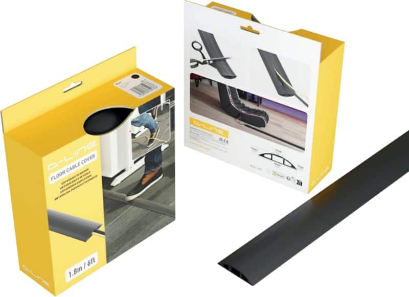 D-Line Kabelschutz Schwarz 6 cm x 1,2 cm x 1.800 mm