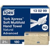 Tork Xpress Advanced  Papierhandtücher H2 Braun 2-lagig 130299 21 Stück à 180 Blatt