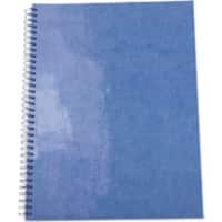 Elco Notizblock DIN A4 Quadrille Spirale Seitlich gebunden Pappkarton Softcover Blau Perforiert 80 Blatt 2 Stück