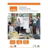 Nobo Premium Flipchart Block 1915657 Beidseitig verwendbar Blanko/Kariertes Papier Perforiert 60 x 85 cm 90gsm 50 Blatt