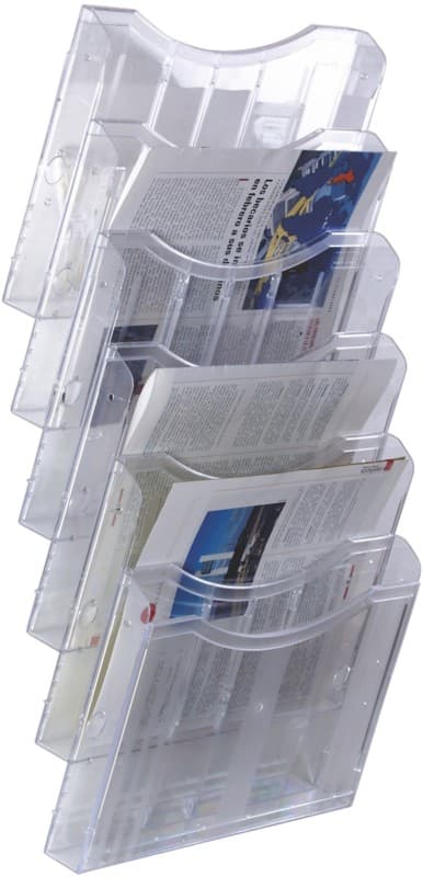 Archivo 2000 DIN A4 quer Prospektständer Wandmontiert Transparent 6136 CS TP 32,5 x 19 x 58 cm 6136 CS TP