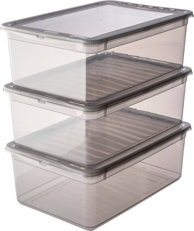 keeeper Kunststoff Aufbewahrungsbox 11 L Mit Deckel Grau 26,5 x 39 x 14 cm