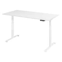 VLXK65 Elektrisch Höhenverstellbar Sitz-Stehschreibtisch Weiß C-Fuß 1.600 (B) x 800 (T) x 1.295 (H) mm Spanplatte, Stahl