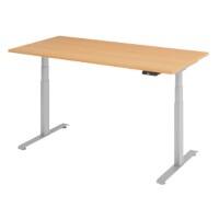 VLXK65 Elektrisch Höhenverstellbar Sitz-Stehschreibtisch Buche C-Fuß 1.600 (B) x 800 (T) x 1.295 (H) mm Spanplatte, Stahl