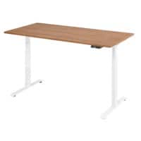 VLXK65 Elektrisch Höhenverstellbar Sitz-Stehschreibtisch Walnuss C-Fuß 1.600 (B) x 800 (T) x 1.295 (H) mm Spanplatte, Stahl