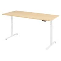 Sitz-Stehschreibtisch VLXK6519/3/W Beige, Weiß 1.800 x 800 x 1.295 mm