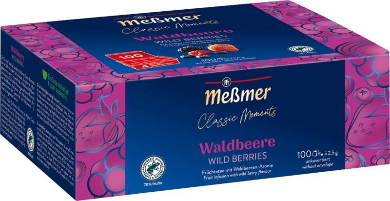 Meßmer Classic Moments Teebeutel Wildbeere 100 Stück à 2,5 g
