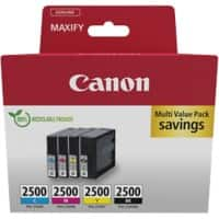 Canon 2500 Original Tintenpatrone Schwarz, Cyan, Magenta, Gelb 4er-Pack