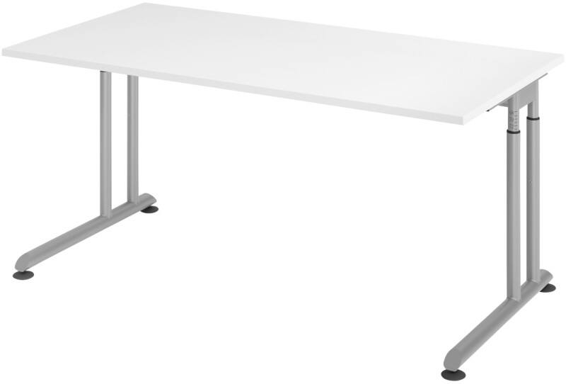 Hammerbacher VZS Schreibtisch Weiß C-Fuß 1.600 (B) x 800 (T) x 820 (H) mm Spanplatte, Stahl