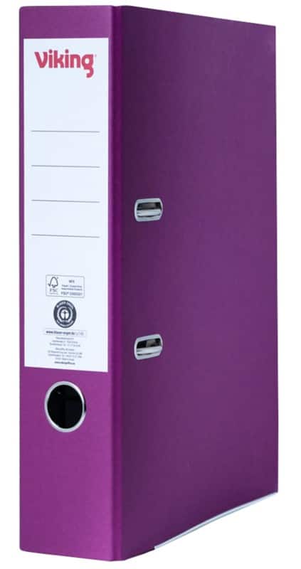 Viking Breit Ordner DIN A4 75 mm Violett 2 Ringe Pappkarton Matt Hochformat