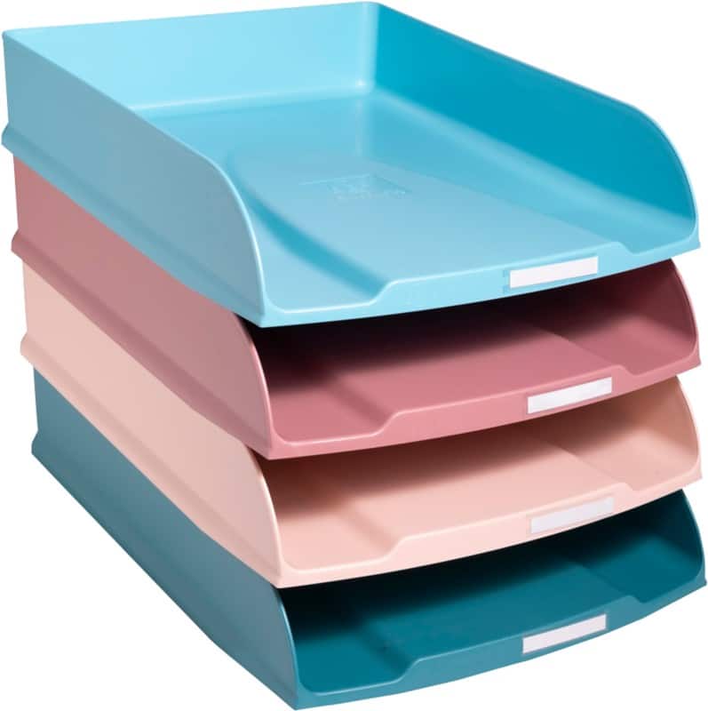 Exacompta Skandi Briefablage Stapelbar DIN A4 Maxi Farbig sortiert 4 Stück