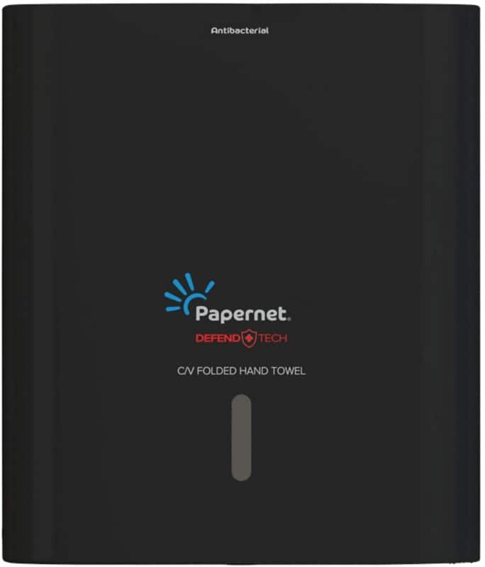 Papernet Defend Tech Antibacterial 417204 Falthandtuchspender Kunststoff Abschließbar Manuell Schwarz