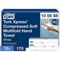 Tork Xpress - Premium Falthandtücher H2 M-falz Weiß 2-lagig 100888 12 Stück à 170 Blatt