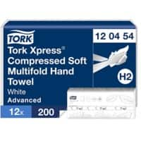 Tork Xpress - Advanced Falthandtücher H2 M-falz Weiß 2-lagig 120454 12 Stück à 200 Blatt