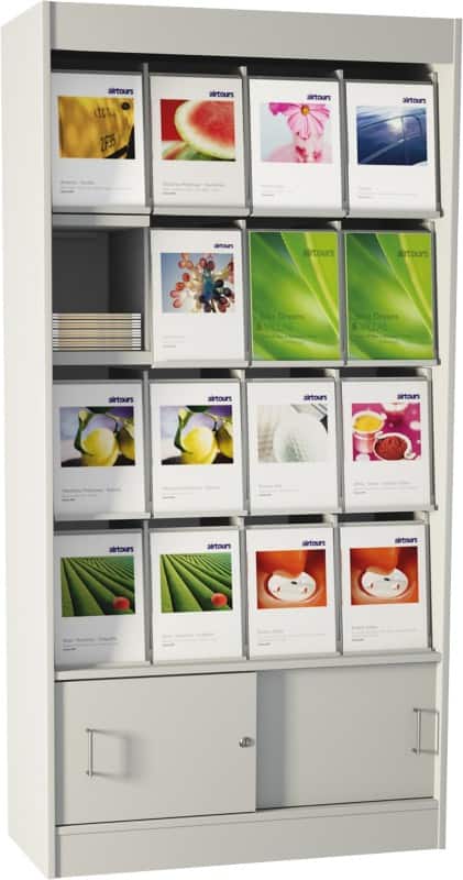 Kerkmann 22 x 30 cm Prospektregal Grau 49379411 970 (B) x 420 (T) x 1.910 (H) mm