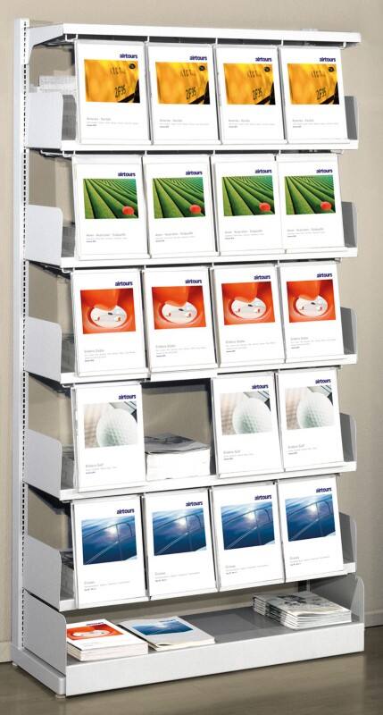 Kerkmann Prospektregal Grau 52884011 1.000 (B) x 300 (T) x 2.000 (H) mm