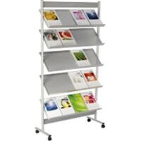 Kerkmann DIN A4 Prospektständer Silber 42348714 930 (B) x 350 (T) x 1.700 (H) mm