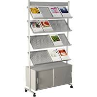 Kerkmann DIN A4 Prospektständer Silber 42348914 930 (B) x 380 (T) x 1.700 (H) mm