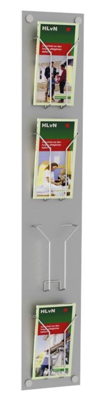 Kerkmann Wandprospekthalter Wandmontiert Silber 43619614 18 x 6,5 x 102 cm