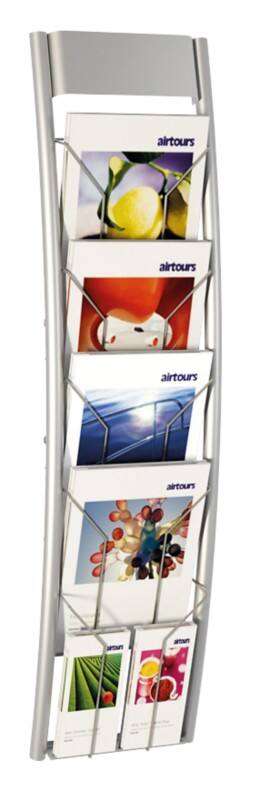 Kerkmann Wandprospekthalter Wandmontiert Silber 43698014 27,5 x 12 x 90 cm