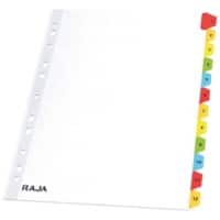 RAJA Mylar 1 bis 12 Zahlenregister DIN A4 Weiß 12-teilig