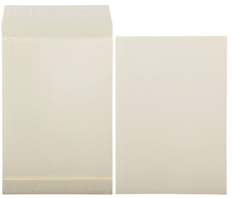 Viking Kein Standard Abziehstreifen Faltenversandtaschen Crème 262 (B) x 371 (H) mm Ohne Fenster 170 g/m² 125 Stück