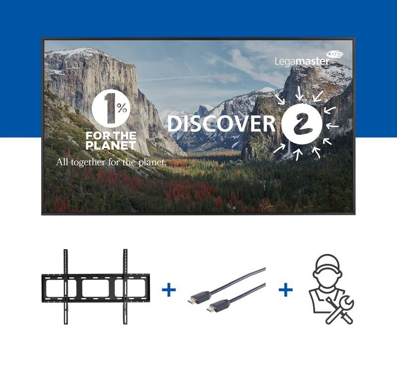 Legamaster Anzeigeildschirm DISCOVER 2 75" Professionelles Paket