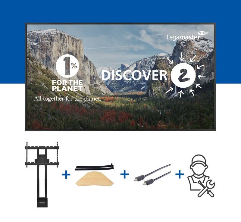 Legamaster Anzeigeildschirm Discover 2 65"  Elektronisch höhenverstellbar Professionelles Paket