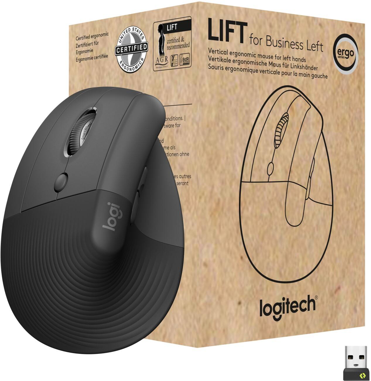 Logitech Kabellose Maus Grau Für Linkshänder geeignet
