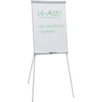 FRANKEN U-Act!Line Magnetisches Flipchart FC93 Höhenverstellbar 70 x 100 cm Mit Dreibeinstativ und Stiftablage Hellgrau