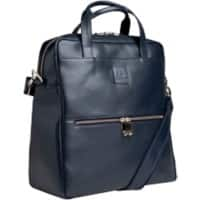 Exacompta Exactive Laptop-Rucksack 14 „ 33 x 16 x 35 cm Leder Marineblau