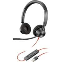 poly Blackwire Headset Kopfbügel mit Mikrofon Stereo 3320 Schwarz