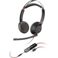 poly Blackwire Headset Kopfbügel mit Mikrofon Stereo C5220 Schwarz