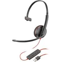 poly Blackwire Headset Kopfbügel mit Mikrofon Mono 3210 Schwarz